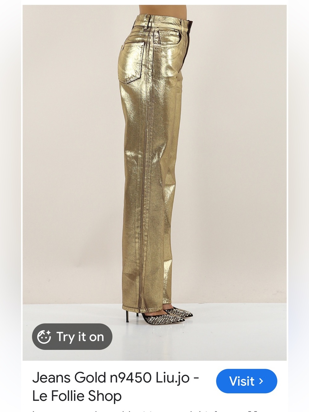 liu.jo gold coated denim jeans